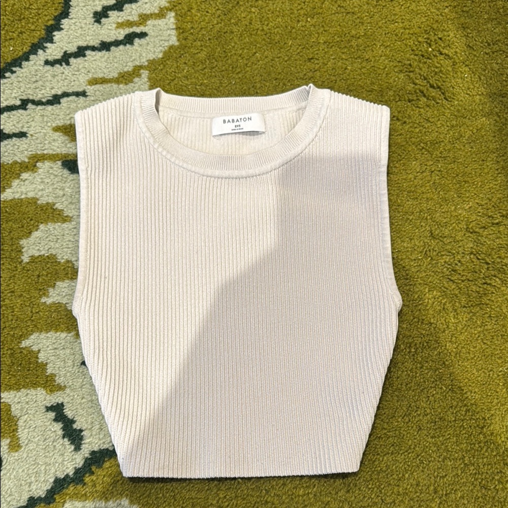Aritzia Babaton Ribbed Muscle Sculpt Knit Top